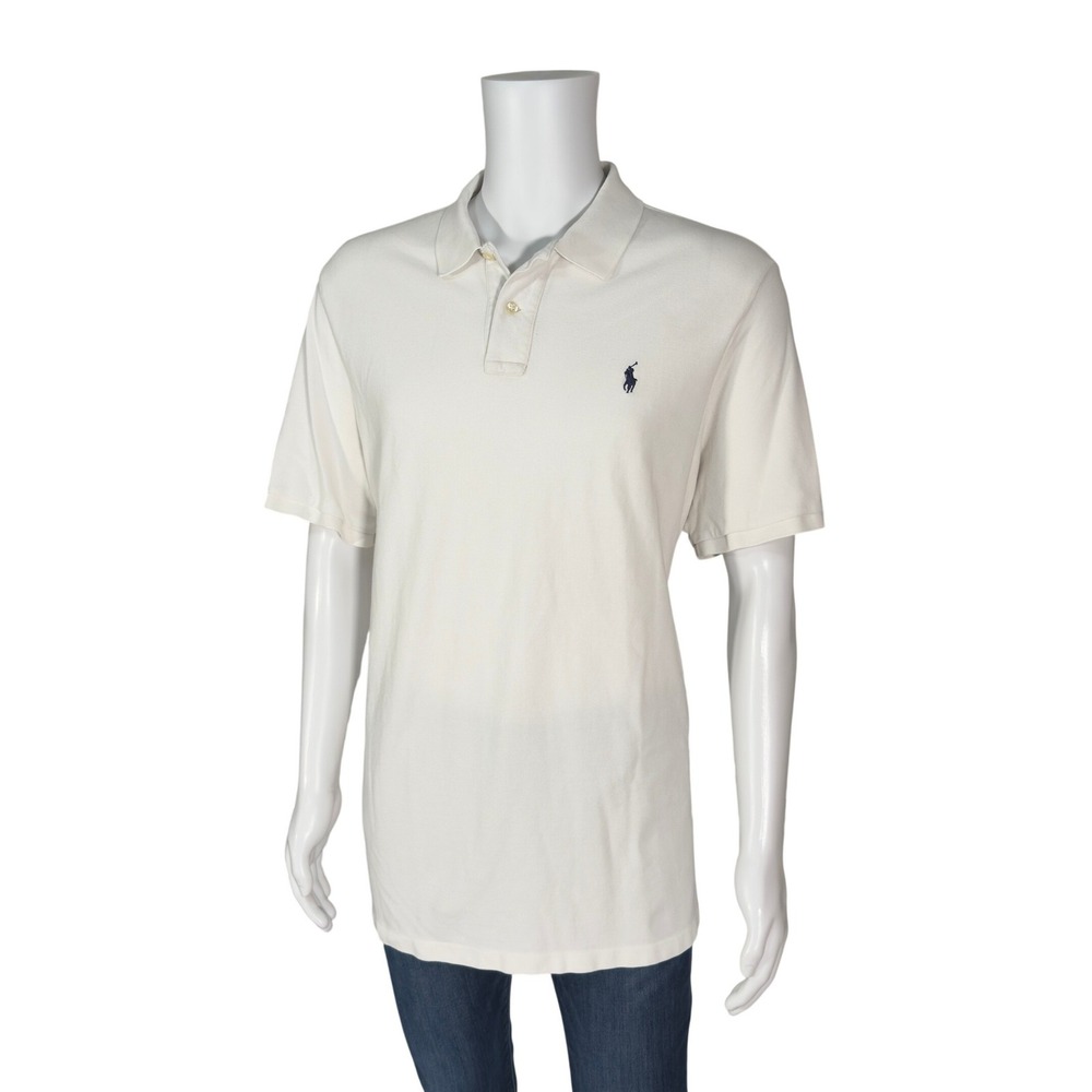 Polo Ralph Lauren Polo Shirt Mens XXL White Fair Classic Fit Cotton Pique